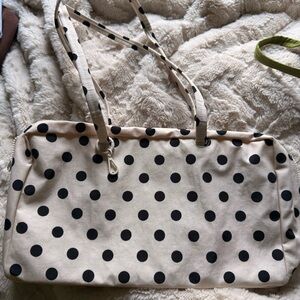 BAGGU UO white and black polka dot medium bowler